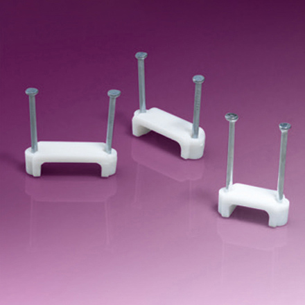 双钉式白扁电线固定卡